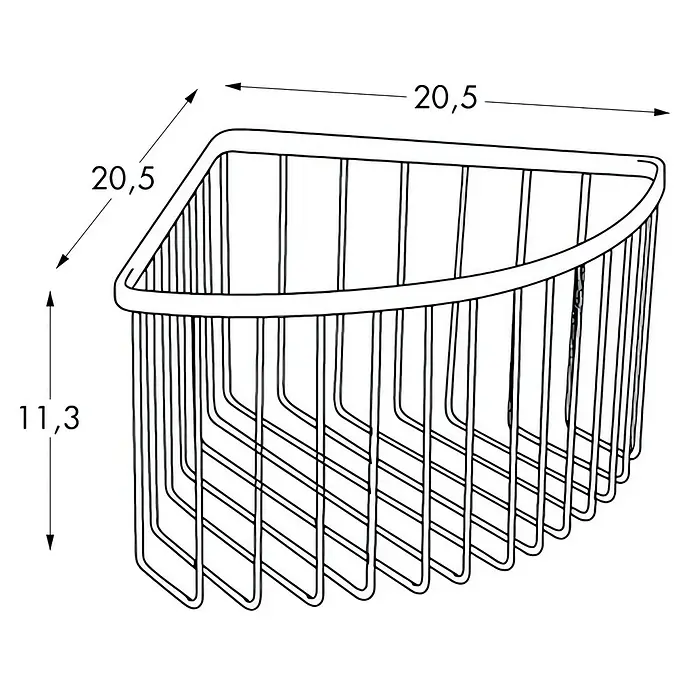 Tatay Aluminium Cesta de baño angular - L x An x Al: 20 x 20 x 11,5 cm, Plateado - Cesta de ducha de esquina de metal de 20,5 x 20,5 x 11,3 cm para guardar los accesorios de ducha.