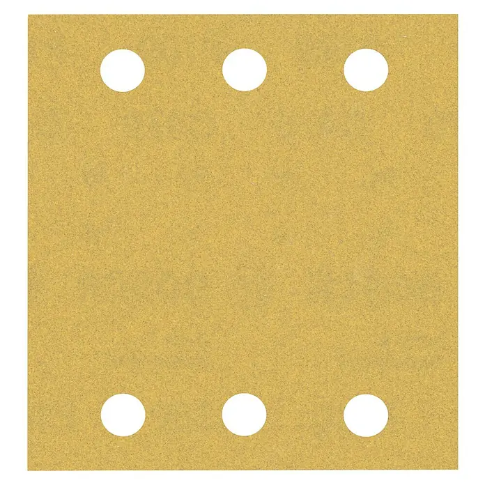 Bosch Expert Schleifblätter C470Körnung: 180, 115 x 107 mm, 10 Stk. - Quadratisches Schleifpapier mit sechs Löchern, ideal für Schleifarbeiten.