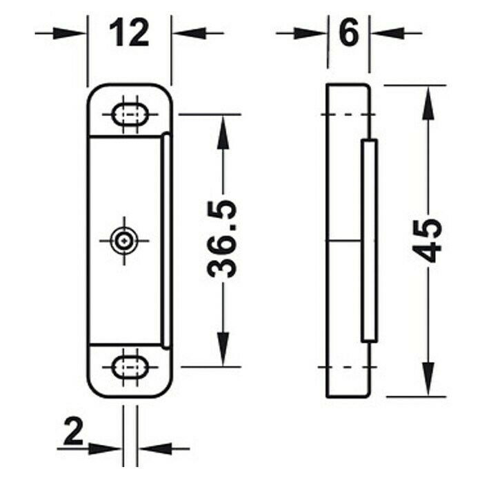Häfele Cierre magnético (Fuerza de adherencia: 5 kg, L x An x Al: 15 x 13,5 x 45,5 mm, Blanco)