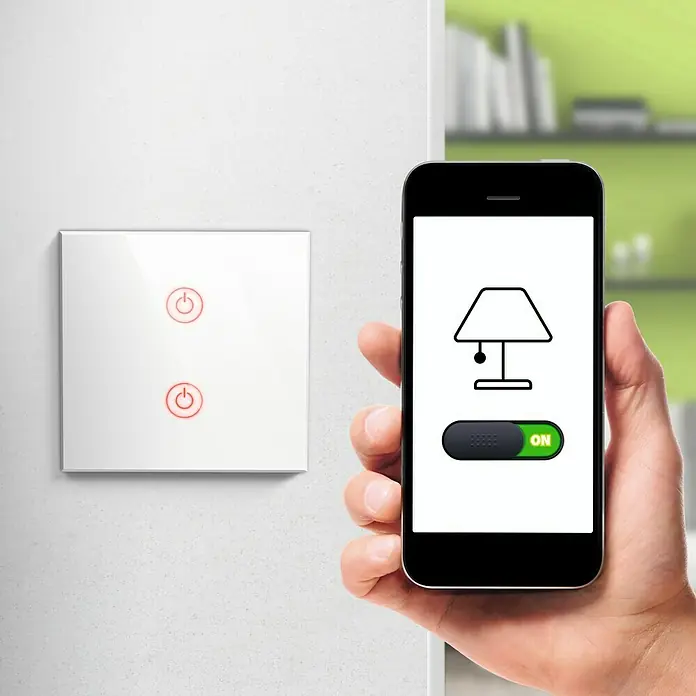 Hama Funk-Lichtschalter WiFi-Touch-WandschalterWeiß, Unterputz - Intelligenter Lichtschalter mit Touch-Bedienfeld und Smartphone-Steuerung zur einfachen Lichtsteuerung im ganzen Haus.