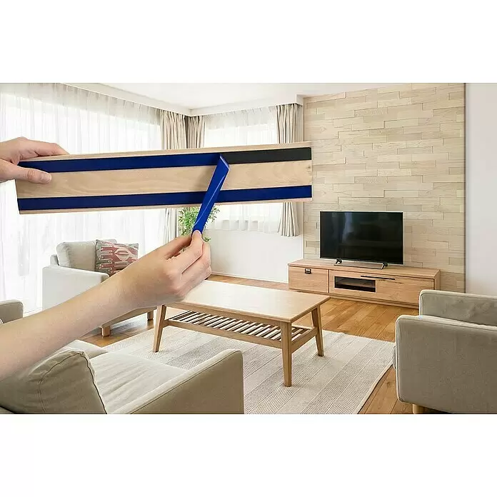 Wodewa Holzriemchen 400 Ahorn - 400 x 80 mm, Stärke: 2 mm - 6 mm, 32 Stk., 1 m², Unbehandelt, Selbsklebend - Anwendungsbeispiel