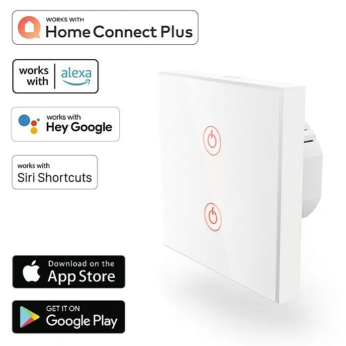 Hama Funk-Lichtschalter WiFi-Touch-WandschalterWeiß, Unterputz
