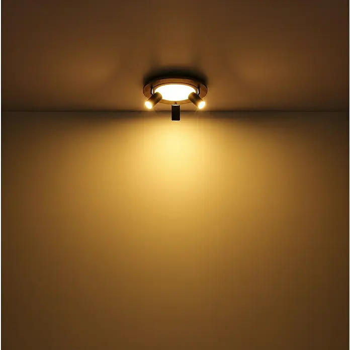 Globo Regleta Ulla - 12 W, L x An x Al: 30 x 30 x 18 cm, Blanco, GU10 - Lámpara de techo con tres focos que emite una luz cálida en la habitación, perfecta para crear ambiente.