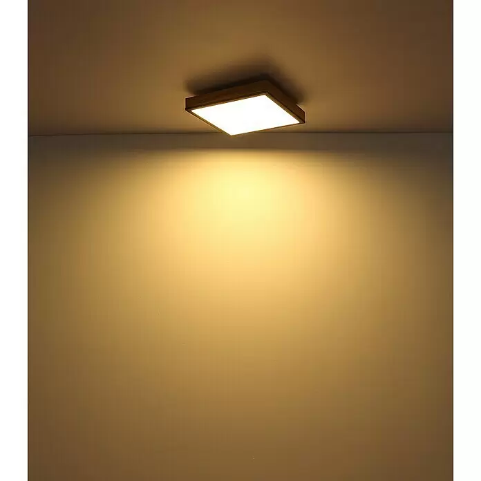 Globo Doro LED-Panel Holzoptik - 24 W, 45 x 45 cm, Holzoptik/Graphit, Warmweiß - Anwendungsbeispiel