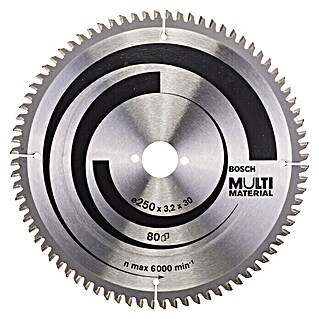 Bosch Kreissägeblatt (Durchmesser: 250 mm, Bohrung: 30 mm, Anzahl Zähne: 80 Zähne)