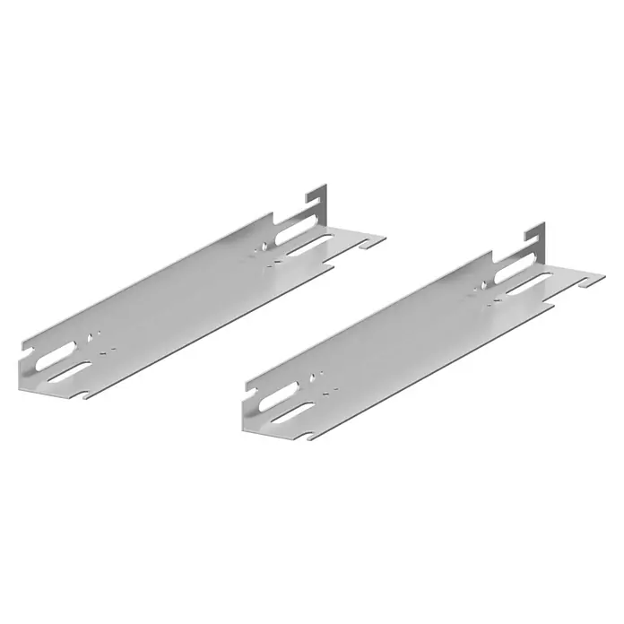 E.C.A. Planheizkörper - B x H: 800 x 550 mm, 1.247 W, 22 - Zwei silberne Montagehalterungen zur Befestigung von Geräten oder Strukturen, die Stabilität und sicheren Halt bieten.