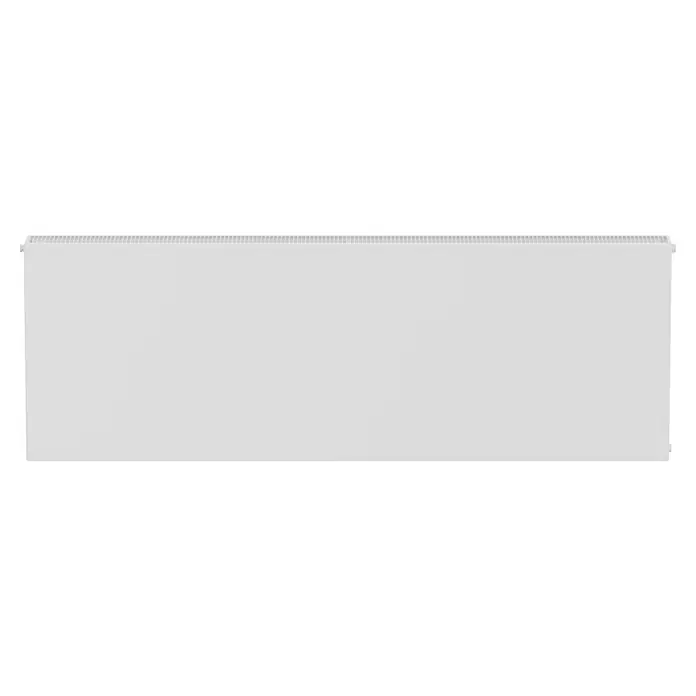 E.C.A. Planheizkörper - B x H: 1.600 x 550 mm, 2.494 W, 22 - Weißer Heizkörper mit horizontalen Rippen zur effizienten Wärmeverteilung im Raum. Ideal für Wohn- und Geschäftsräume mit einfachem Design.
