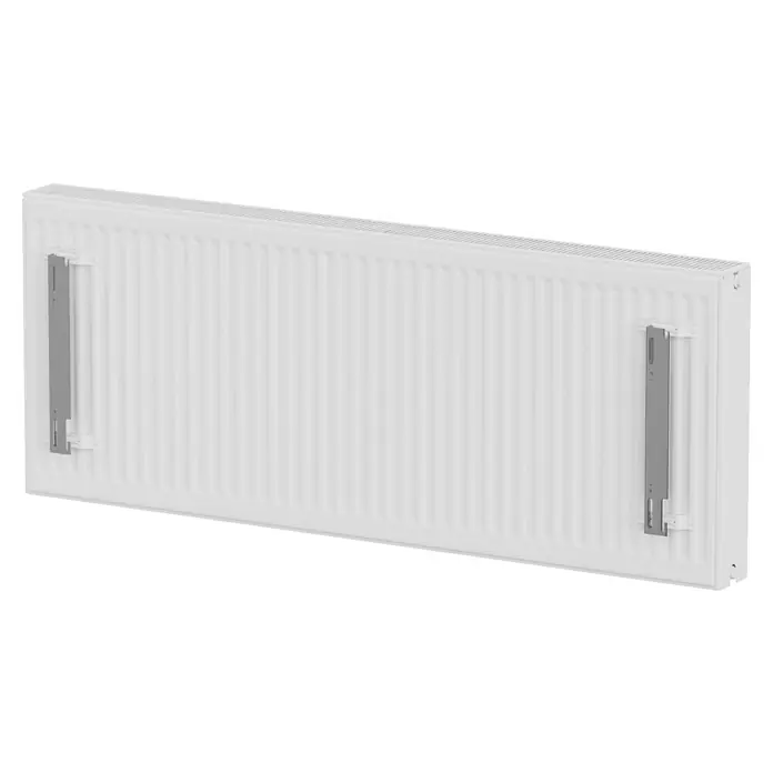 E.C.A. Planheizkörper - B x H: 1.400 x 550 mm, 2.183 W, 22 - Weißer Heizkörper mit vertikalen Befestigungen. Das Heizgerät bietet eine zuverlässige Wärmequelle für Wohnräume und Büros.