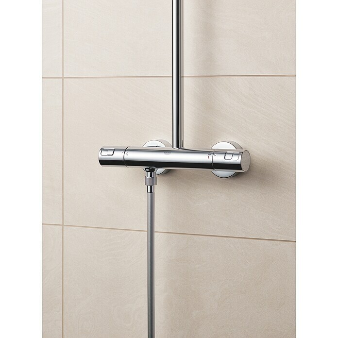 Grohe Vitalio Start Duschsystem 250Mit Thermostatarmatur, Lochabstand: 101,6 cm, Anzahl Strahlarten: 2 Stk., Chrom Detail Shot