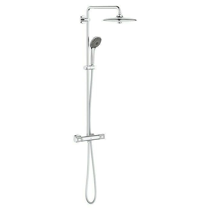 Grohe Vitalio Joy Duschsystem 260Mit Thermostatarmatur, Lochabstand: 100,5 cm, Anzahl Strahlarten: 3 Stk., Chrom Diagonal View