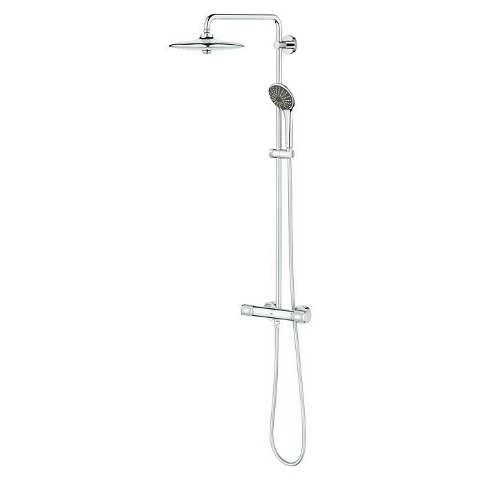 Grohe Vitalio Joy Duschsystem 260Mit Thermostatarmatur, Lochabstand: 100,5 cm, Anzahl Strahlarten: 3 Stk., Chrom Diagonal View