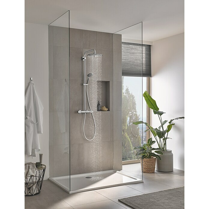 Grohe Vitalio Joy Duschsystem 260 (Mit Thermostatarmatur, Lochabstand: 100,5 cm, Anzahl Strahlarten: 3 Stk., Chrom) | BAUHAUS