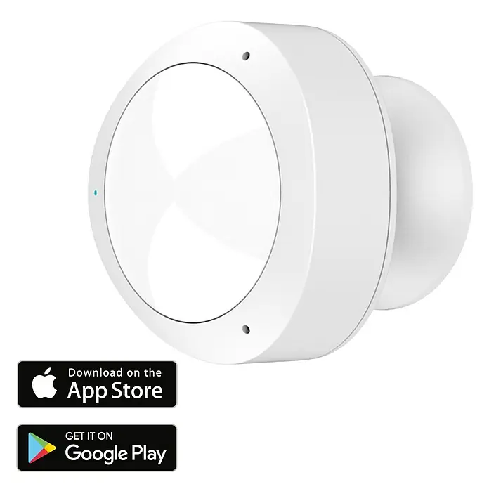 Hama Bewegungsmelder Wifi - Reichweite Sensor: 10 m, Weiß, L x B x H: 12 x 9 x 7,5 cm - Intelligenter, runder Bewegungssensor in Weiß, ideal zur Automatisierung Ihres Zuhauses. Laden Sie die App herunter, um loszulegen.