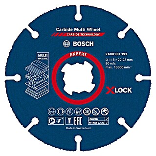 Bosch Expert Carbide doorslijpschijf Multi Wheel (Schijfdiameter: 115 mm, Geschikt voor: Hout, 1 st.)