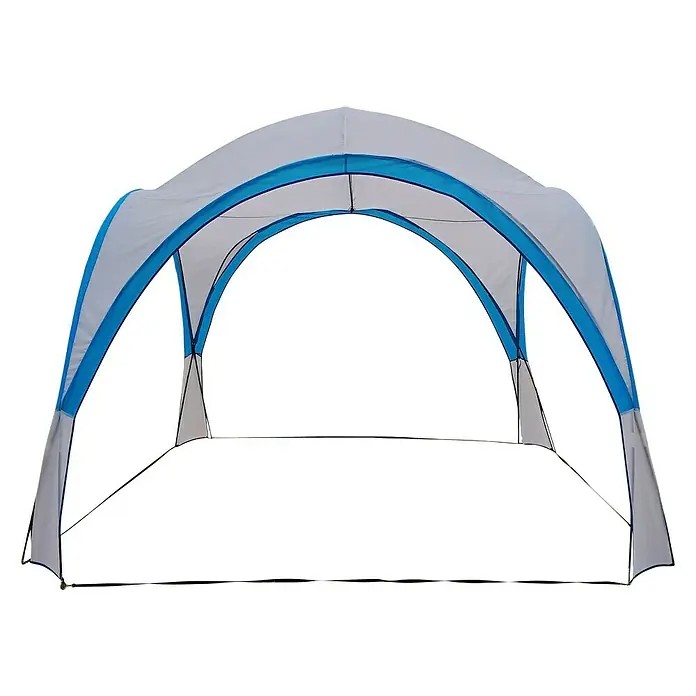 Aktive Carpa plegable Sagra - An x Pr: 320 x 320 cm, Gris - Imagen de una glorieta blanca y azul.