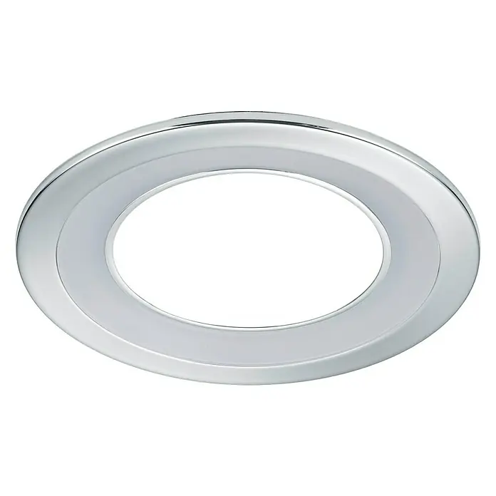 Trio Leuchten LED-Einbauleuchte rund CORE - 10 W, Ø x H: 14,8 x 3,3 cm, Warmweiß, Chrom - Eine stilvolle Chrom-Einbauleuchte mit einem hellen, kreisförmigen Lichtbereich, ideal für moderne Innenräume.