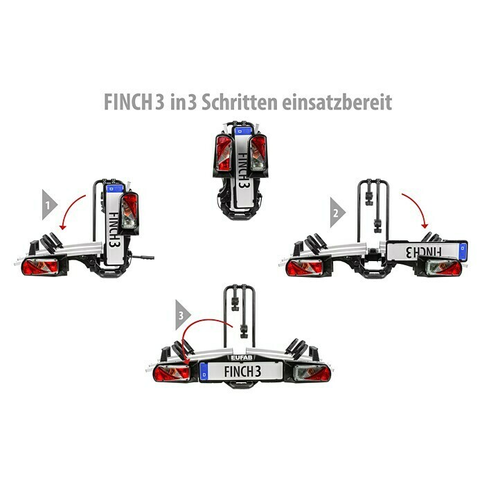 Eufab Fahrradträger Finch 3 (Geeignet für: 3 Fahrräder, Traglast: 60 kg) | BAUHAUS