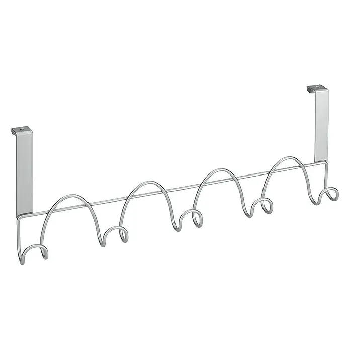 Metaltex Hakenleiste Wave - L x B x H: 43 x 3 x 15,5 cm, Anzahl Haken: 5 Stk. - Dieser Türhänger mit sieben Haken ist ideal für zusätzlichen Stauraum, ohne Platz zu beanspruchen. Er ist aus robustem Metall gefertigt.