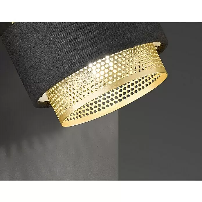 WOFI Grove Wandstrahler - 28 W, L x B x H: 10 x 18,5 x 13 cm, Schwarz/Gold, E14, 1 Stk. - Detailaufnahme