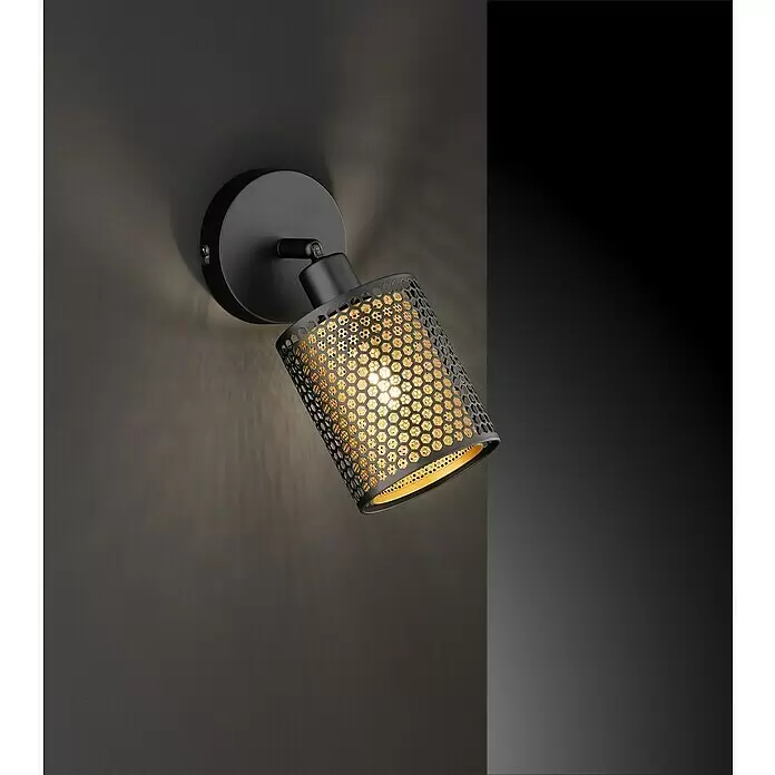 WOFI Cheval Deckenstrahler - 28 W, L x B x H: 10 x 18 x 22,5 cm, Schwarz/Gold, E14, 1 Stk. - Stimmungsaufnahme