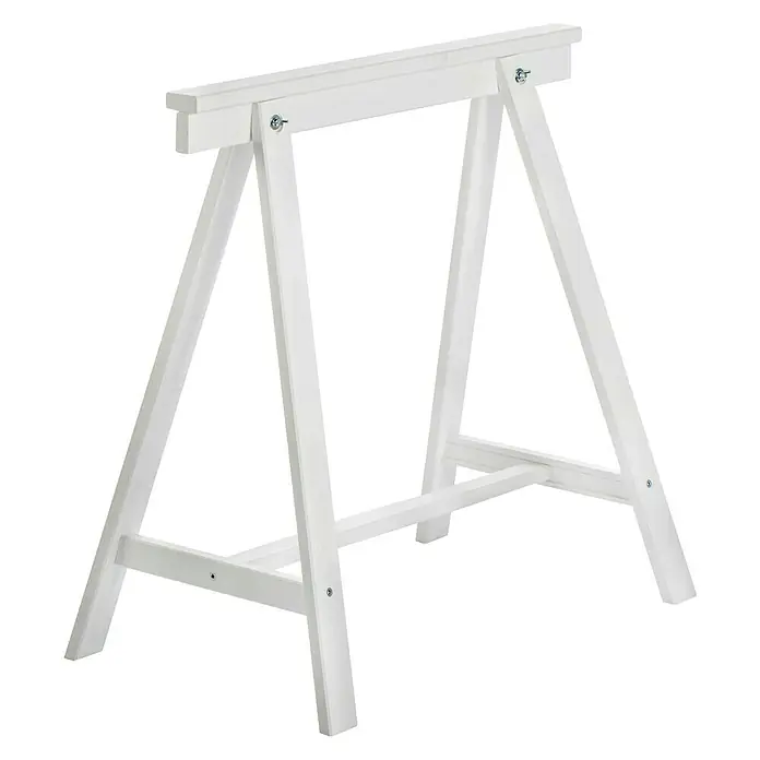 Astigarraga Holzbock Deco - Tragkraft: 400 kg, Höhe: 72 cm, Kiefer, Weiß - Weißer Holzbock als stabile Unterlage für verschiedene Arbeitsplatten. Ideal für Heimwerker und Hobbybastler.