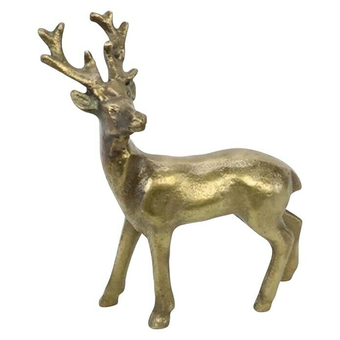 Dekofigur Hirsch Gold (L x B x H: 24 x 9 x 21 cm, Gold, Metall) | BAUHAUS