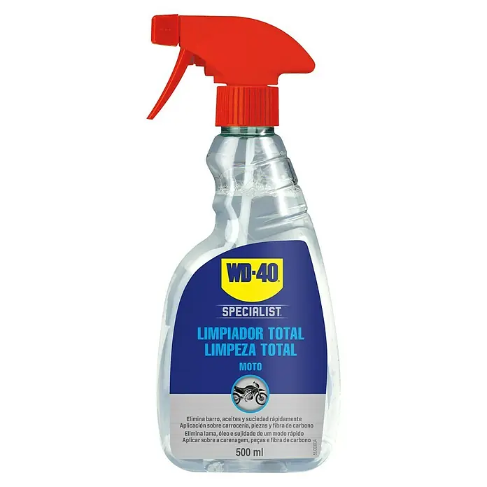 WD-40 Specialist Limpiador Total - 500 ml - Imagen de una botella de spray WD-40 Specialist Limpiador Total para motos.