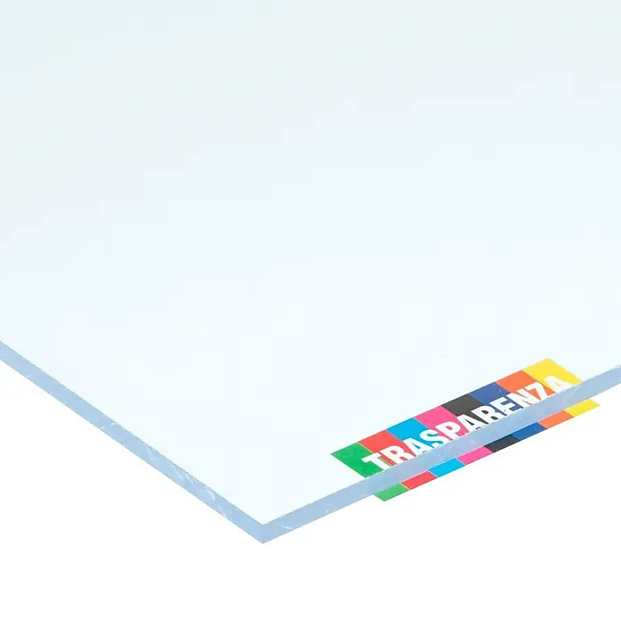 Vetronova Placa de vidrioplástico Lisa - 25 cm x 50 cm x 2 mm, Transparente - Vidrio acrílico transparente con etiqueta "TRASPARENZA". Ideal para proyectos de bricolaje, ventanas, señalización y más. Versátil, robusto y fácil.