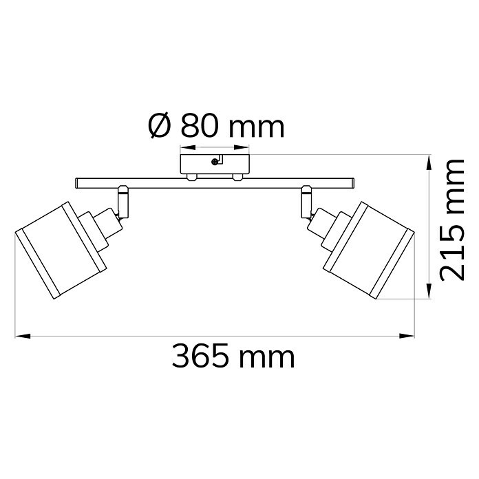 WOFI Deckenstrahler Alexia (56 W, L x B x H: 36,5 x 10 x 21,5 cm, Chrom, E14, 2 Stk.) | BAUHAUS