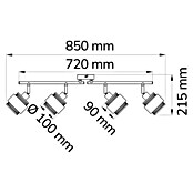 WOFI Grove Deckenstrahler (112 W, L x B x H: 85 x 10 x 21,5 cm, Schwarz/Gold, E14, 4 Stk.) | BAUHAUS