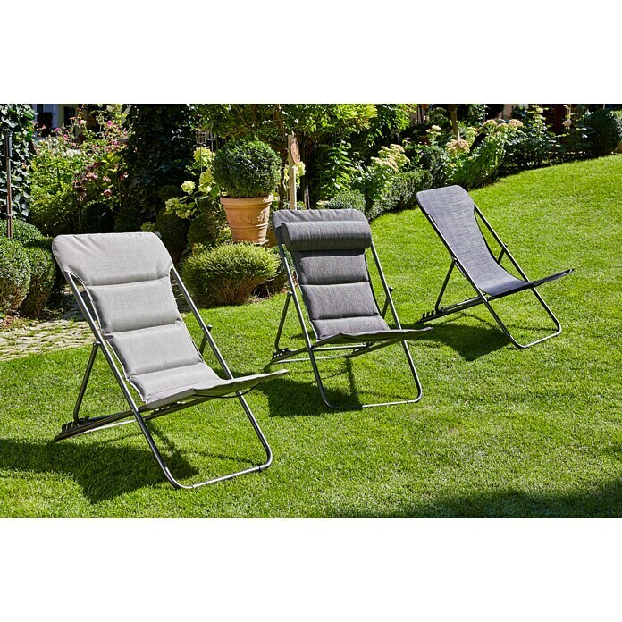 Sunfun Garten-Liegestuhl (Breite: 60 cm, Textilen, Schwarz)