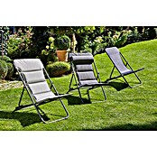 Sunfun Garten-Liegestuhl (Breite: 60 cm, Textilen, Schwarz)