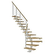 Dolle Mittelholmtreppe Hamburg (Breite: 75 cm, 1/4-gewendelt, Verkehrsweiß, Farbe Stufen: Buche Natur, Geschosshöhe: 240 cm - 279 cm) | BAUHAUS