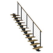 Dolle Mittelholmtreppe Hamburg (Breite: 75 cm, Gerade, Anthrazitgrau, Farbe Stufen: Eiche Natur, Geschosshöhe: 222 cm - 258 cm) | BAUHAUS