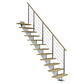 Dolle Mittelholmtreppe Hamburg (Breite: 85 cm, Gerade, Perlgrau, Farbe Stufen: Buche Natur, Geschosshöhe: 222 cm - 258 cm) | BAUHAUS