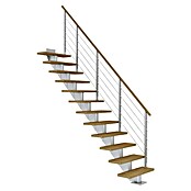 Dolle Mittelholmtreppe Hamburg (Breite: 75 cm, Gerade, Perlgrau, Farbe Stufen: Buche Natur, Geschosshöhe: 240 cm - 279 cm) | BAUHAUS