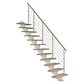 Dolle Mittelholmtreppe Hamburg (Breite: 85 cm, Gerade, Verkehrsweiß, Farbe Stufen: Eiche Weiß, Geschosshöhe: 222 cm - 258 cm) | BAUHAUS