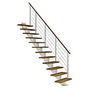 Dolle Mittelholmtreppe Hamburg (Breite: 75 cm, Gerade, Verkehrsweiß, Farbe Stufen: Eiche Natur, Geschosshöhe: 240 cm - 279 cm) | BAUHAUS