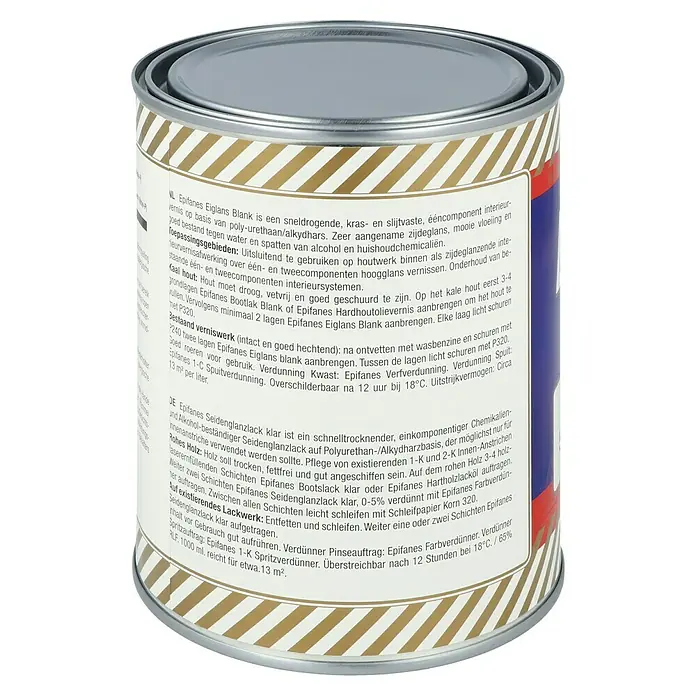 Epifanes Klarlack - Transparent, 1 l, Seidenglänzend - Dose Epifanes Eiglans Blank Lack. Ein Einkomponenten-Klarlack auf Polyurethan-/Alkydharzbasis für den Innenbereich, kratz- und verschleißfest.