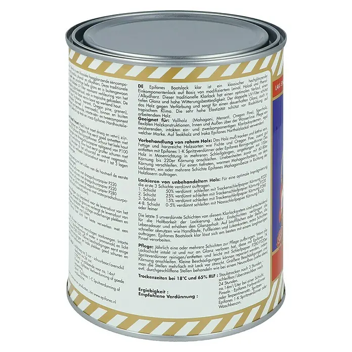 Epifanes Barniz transparente - 1 l - Bote de barniz Epifanes con texto descriptivo.