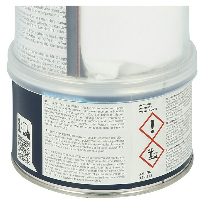 Yachtcare Epoxy Fix II Repair Kit250 g, Transparent Back View