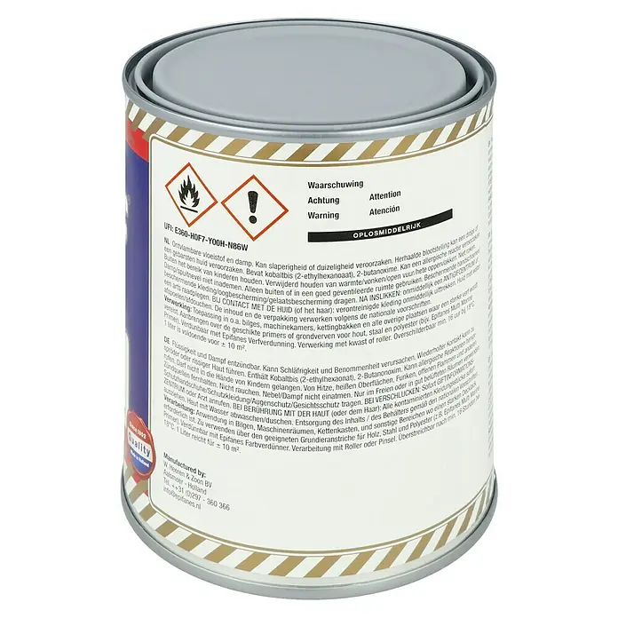 Epifanes Bilgenfarbe - 750 ml, Grau - Epifanes Multi Marine Primer Dose. Hochwertige Grundierung für Holz, Stahl und Polyester, ideal für den Einsatz im Marinebereich.