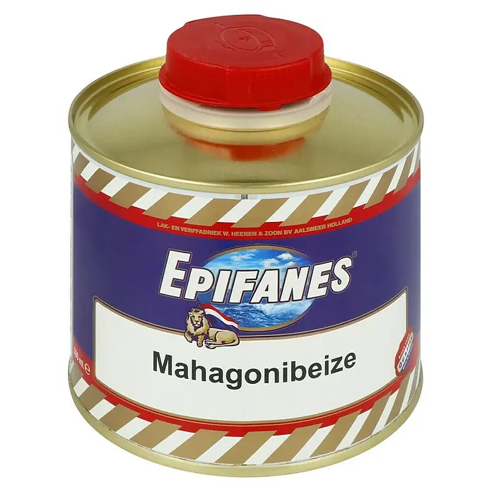 Epifanes Holzbeize - Geeignet für: Mahagoni, 500 ml - Das Produkt ist eine Dose Epifanes Mahagonibeize, ideal für die Holzveredelung und zum Schutz von Mahagoniholzoberflächen.