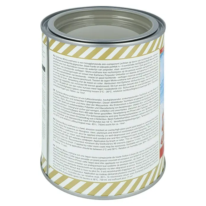 Epifanes Yachtlack Mono-Urethan - Mittelgrau 3221, 750 ml - Epifanes Mono-Urethan Lackdose. Einkomponenten-Bootslack auf Urethanbasis für hochglänzende und strapazierfähige Oberflächen.