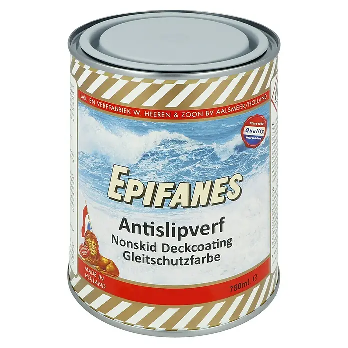 Epifanes Gleitschutzfarbe - 750 ml, Grau 212 - Dose Epifanes Antislipverf, eine hochwertige rutschfeste Deckbeschichtung für Boote und Schiffe, Inhalt 750ml.