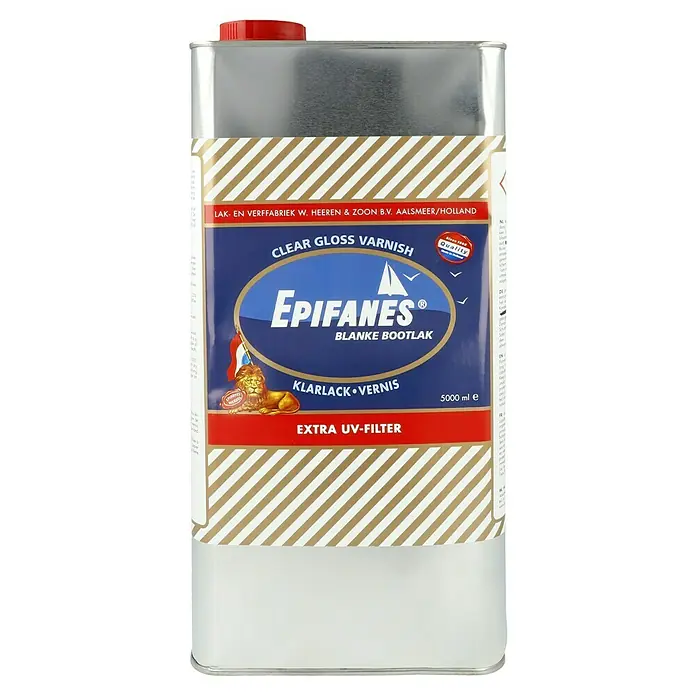 Epifanes Klarlack - 5 l - Dose Epifanes Klarlack, ein hochwertiger Bootslack mit UV-Filter für langanhaltenden Schutz und Glanz auf maritimen Oberflächen.