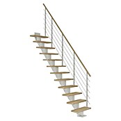 Dolle Mittelholmtreppe Frankfurt (Breite: 65 cm, Gerade, Verkehrsweiß, Farbe Stufen: Buche Natur, Geschosshöhe: 240 cm - 279 cm) | BAUHAUS