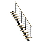 Dolle Mittelholmtreppe Frankfurt (Breite: 75 cm, Gerade, Anthrazitgrau, Farbe Stufen: Buche Natur, Geschosshöhe: 222 cm - 258 cm) | BAUHAUS