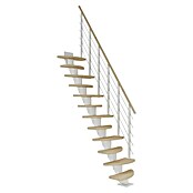 Dolle Mittelholmtreppe Berlin (Breite: 64 cm, Variabel, Verkehrsweiß, Farbe Stufen: Eiche Weiß, Geschosshöhe: 240 cm - 292 cm) | BAUHAUS