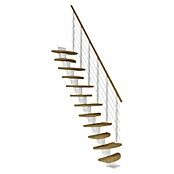 Dolle Mittelholmtreppe Berlin (Breite: 64 cm, Variabel, Verkehrsweiß, Farbe Stufen: Eiche Natur, Geschosshöhe: 203 cm - 247 cm) | BAUHAUS